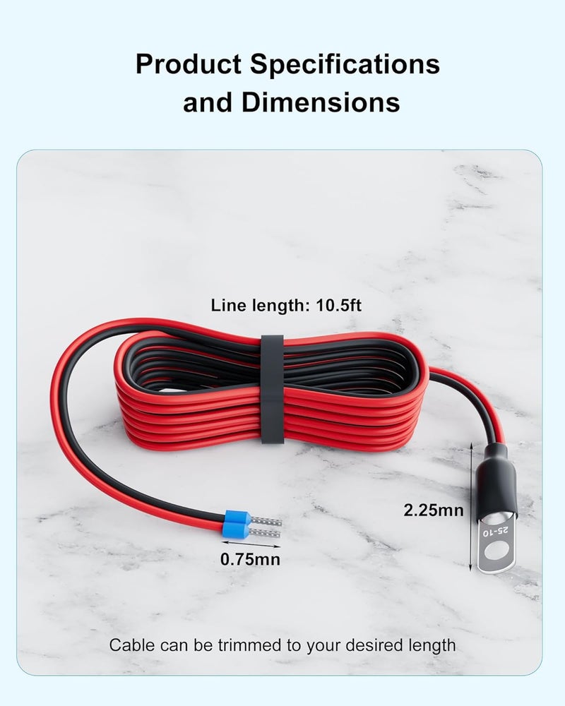 VASTHOME for Cerbo GX Temperature Sensor Compatible with Victron MultiPlus Inverter, Quattro, VE.Can MPPT, Venus GX, Shunt VE.Can, Skylla (S/TG/i), Phoenix Charger Temperature Sensor - 10.5FT（126''） - Image 3